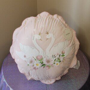 Beaded Swan Pillow by Coveted Home NWT
